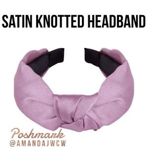 Silk Cross Knot Twist Headband - Light Purple - 1”